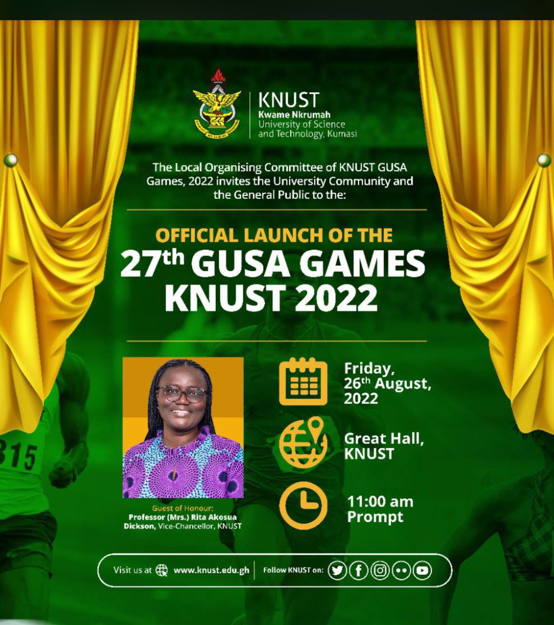 2022 GUSA GAMES TO BE LAUNCH ON 26TH AUGUST, 2022 AT KNUST, KUMASI
